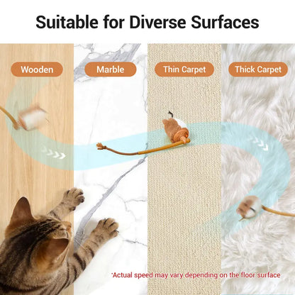 Potaroma Plush Mouse Smart Rolling Cat Toy - Automatic Motion-Activated Electric Interactive Exercise Game, Rechargeable Playful Mice & Animal Toy for Indoor Cats